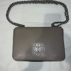 Tory Burch Taupe Leather Crossbody Bag